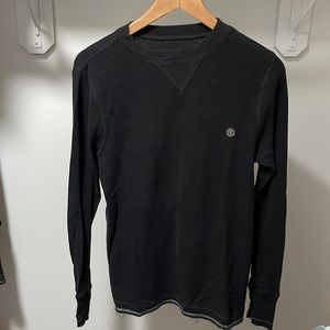 Solid black element thermal t shirt with “element”on right shoulder